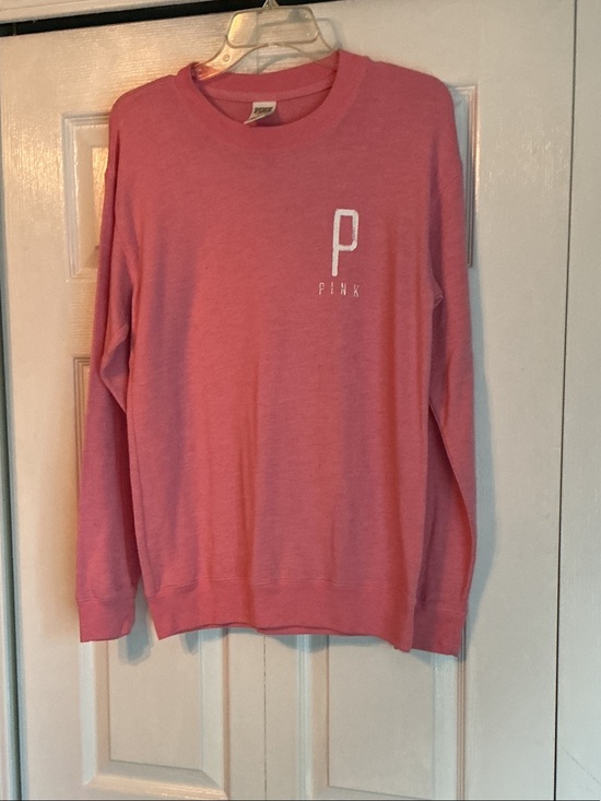 PINK Victoria's Secret Sweaters - PINK Victoria's Secret Lightweight Pink Crewneck